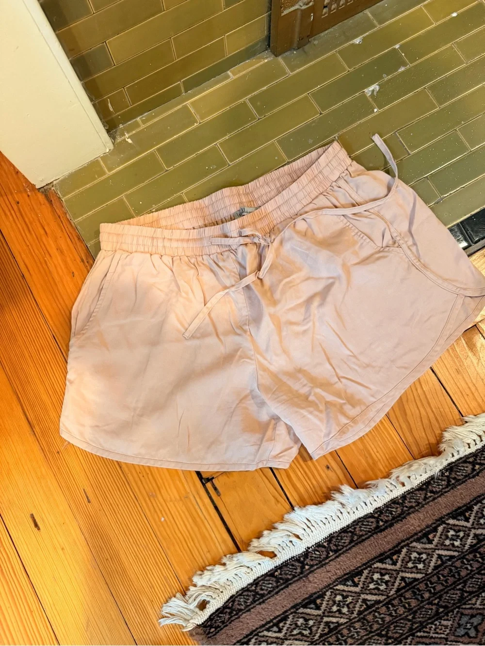 Women’s Drawstring Shorts in Light Blush